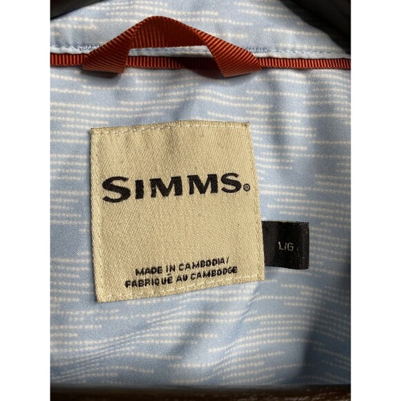 Mens Simms Button Up Fishing Short Sleeve Shirt Lightweight Large - Picture 4 of 16